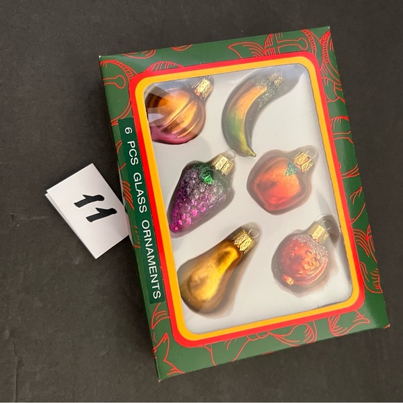 Kurt S.Adler Santa’s World 6 Pcs Glass Ornaments Mini Fruits - Picture 8 of 11